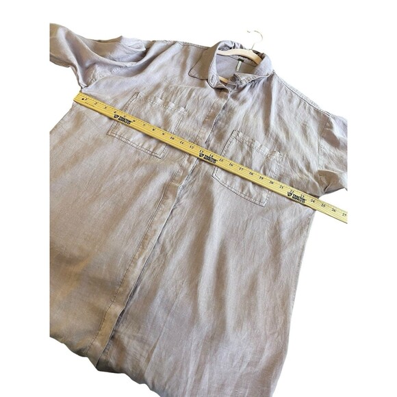 Young Fabulous & Broke Linen Blend Mini Shirt Dress Size M LavenderBeach Coverup - Picture 10 of 11